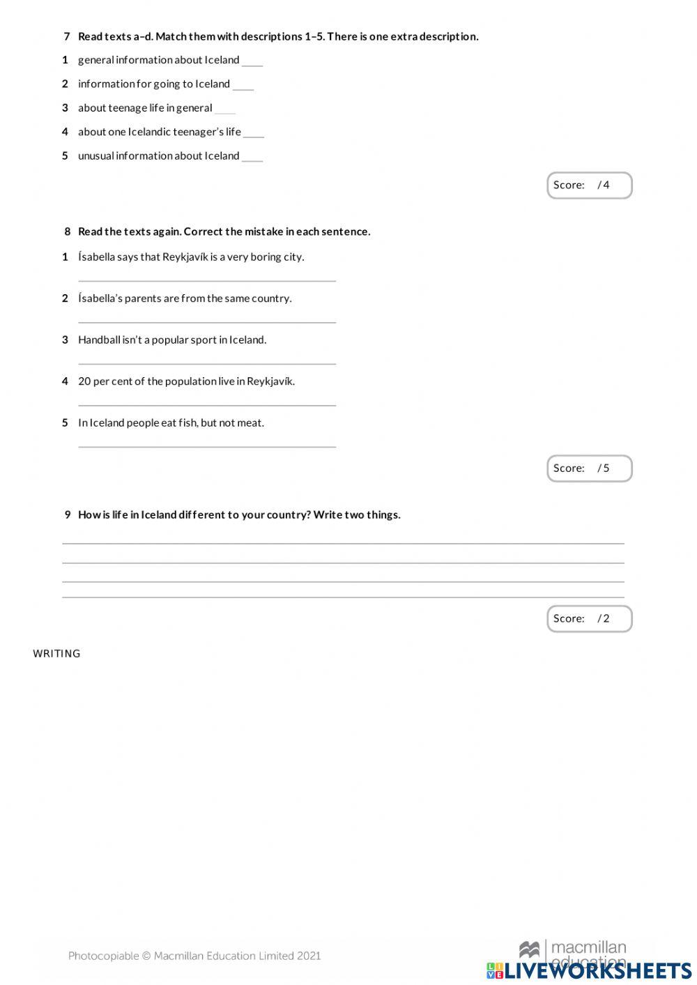 GET INVOLVED A1 Unit 1 Test