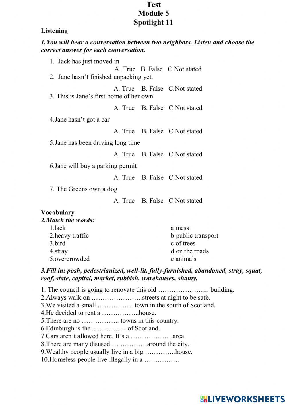 Test 5. Spotlight 11