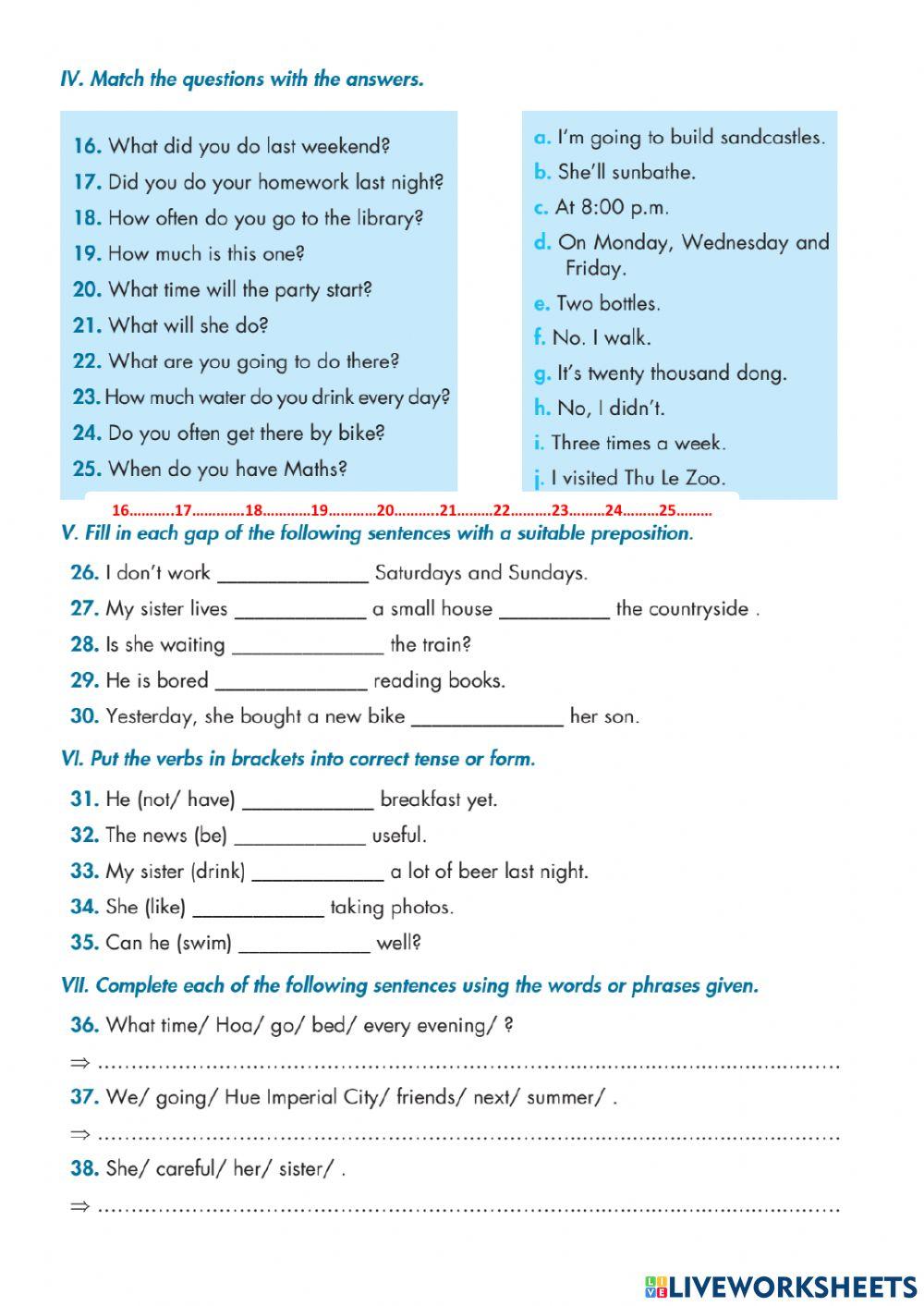 Grade 5 Advanced Test 1