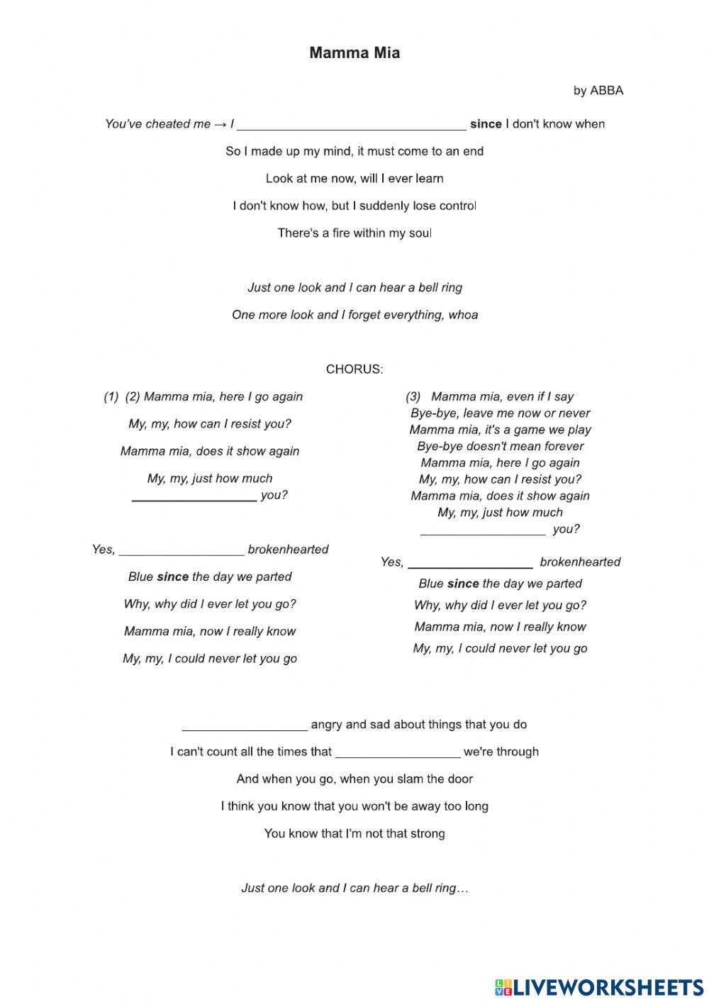 Mamma Mia! Present Perfect Active & Passive