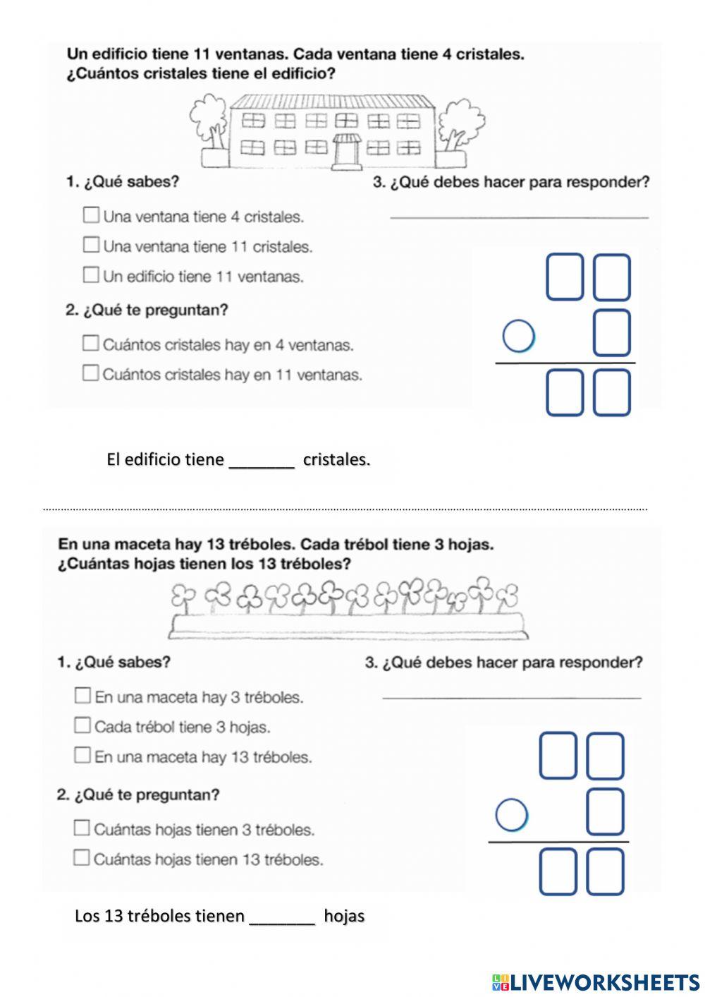 Problemas multiplicar