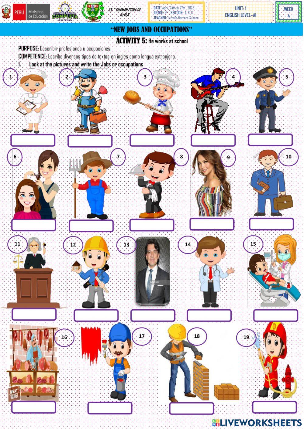 Jobs and occupations