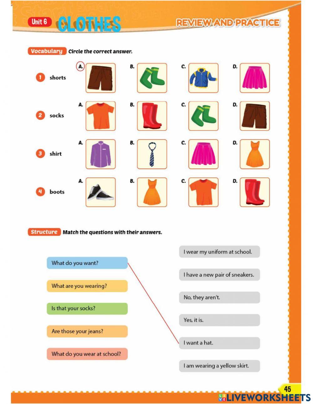 Review unit 6 clothes