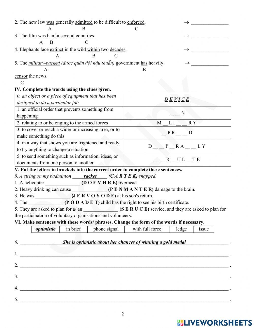 Foreign Teacher-S7-Week 33-U8-Vocab Revision