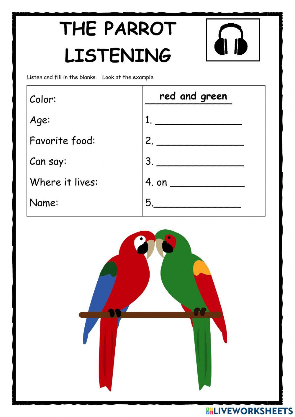 The Parrot Listening for Young Learners