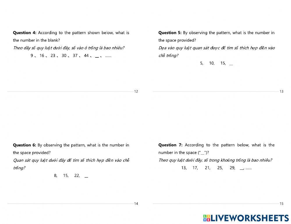 Dãy số có quy luật