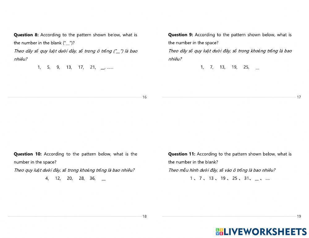 Dãy số có quy luật