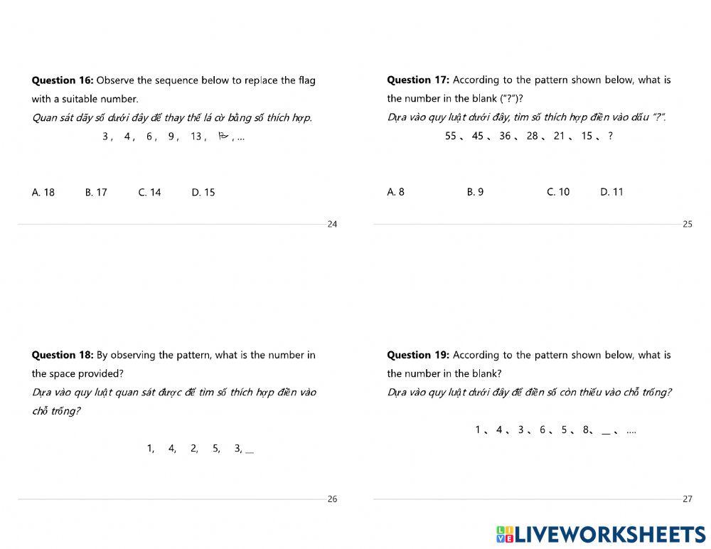 Dãy số có quy luật