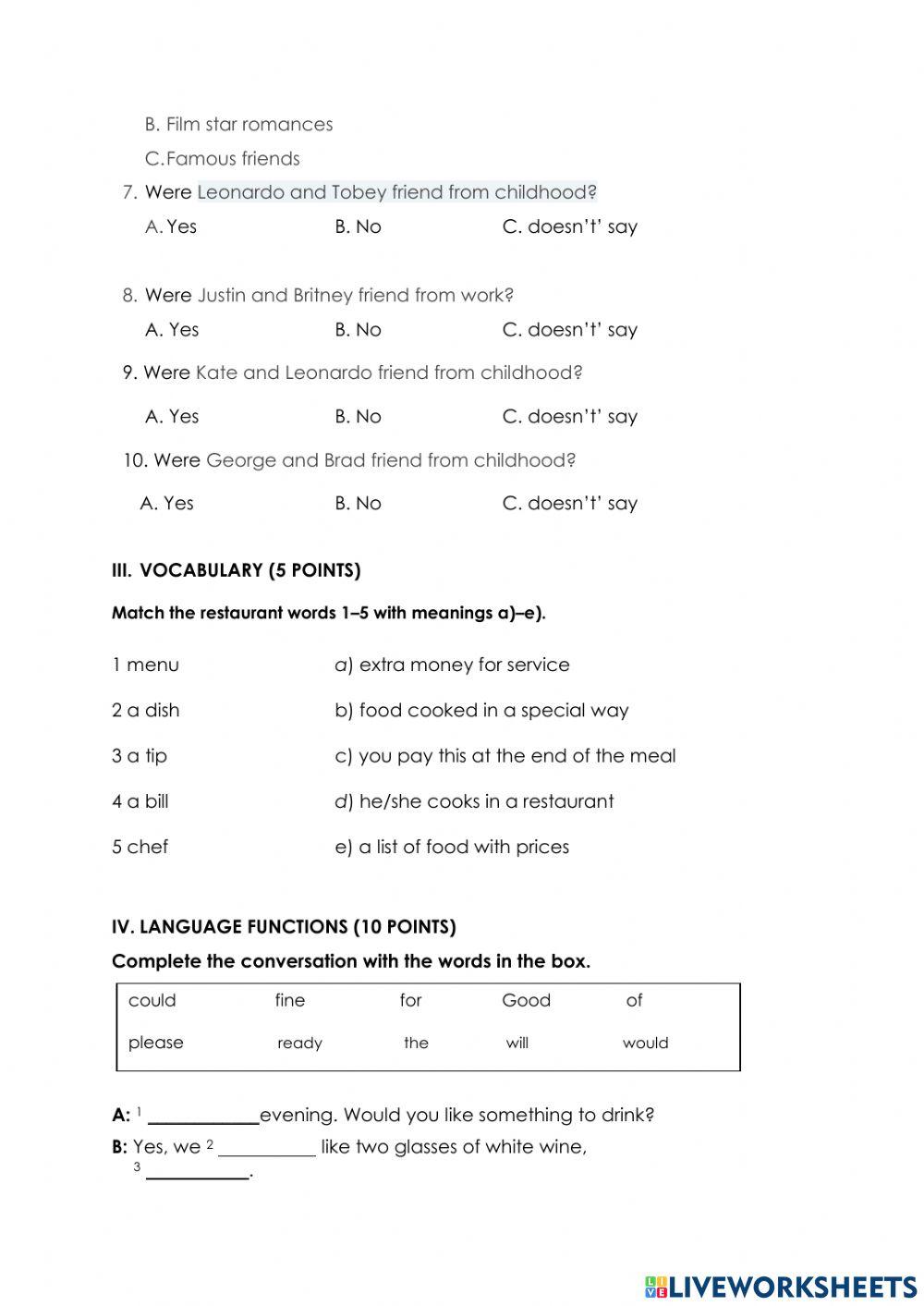 MID-TEST ENGLISH SMT 2
