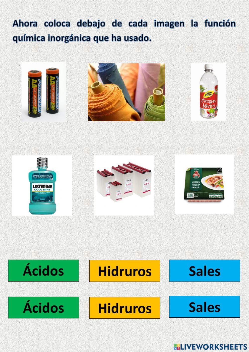 Saberes previos: Hidruros, ácidos y sales