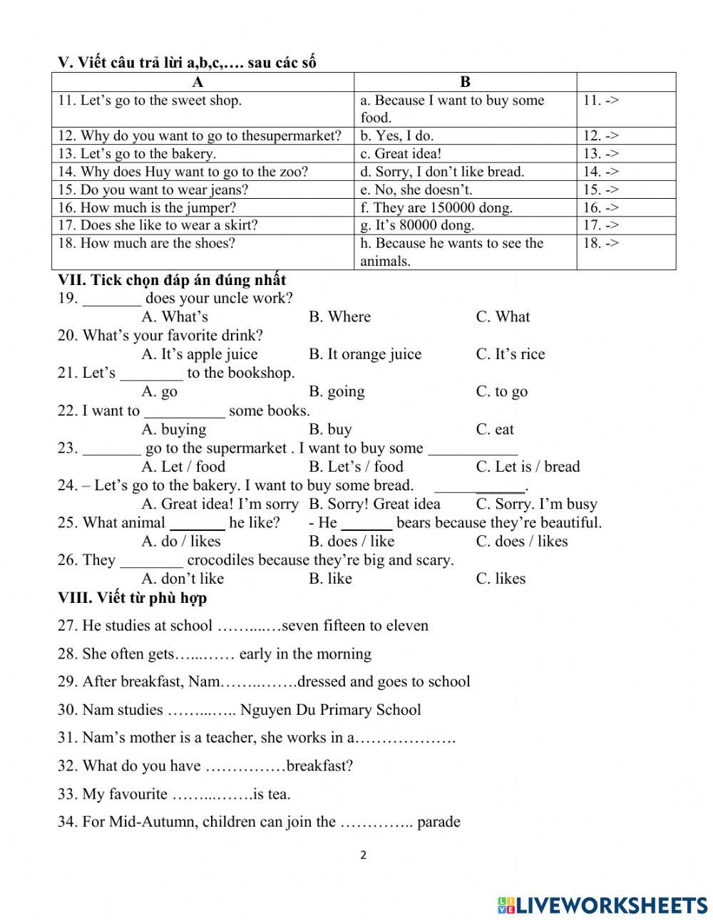 The second semester test