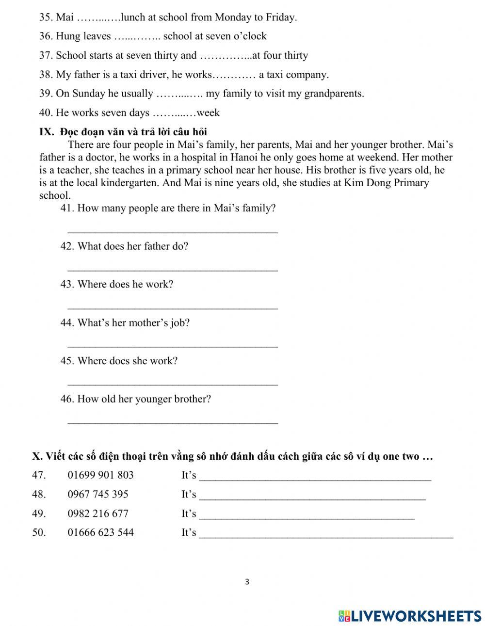 The second semester test