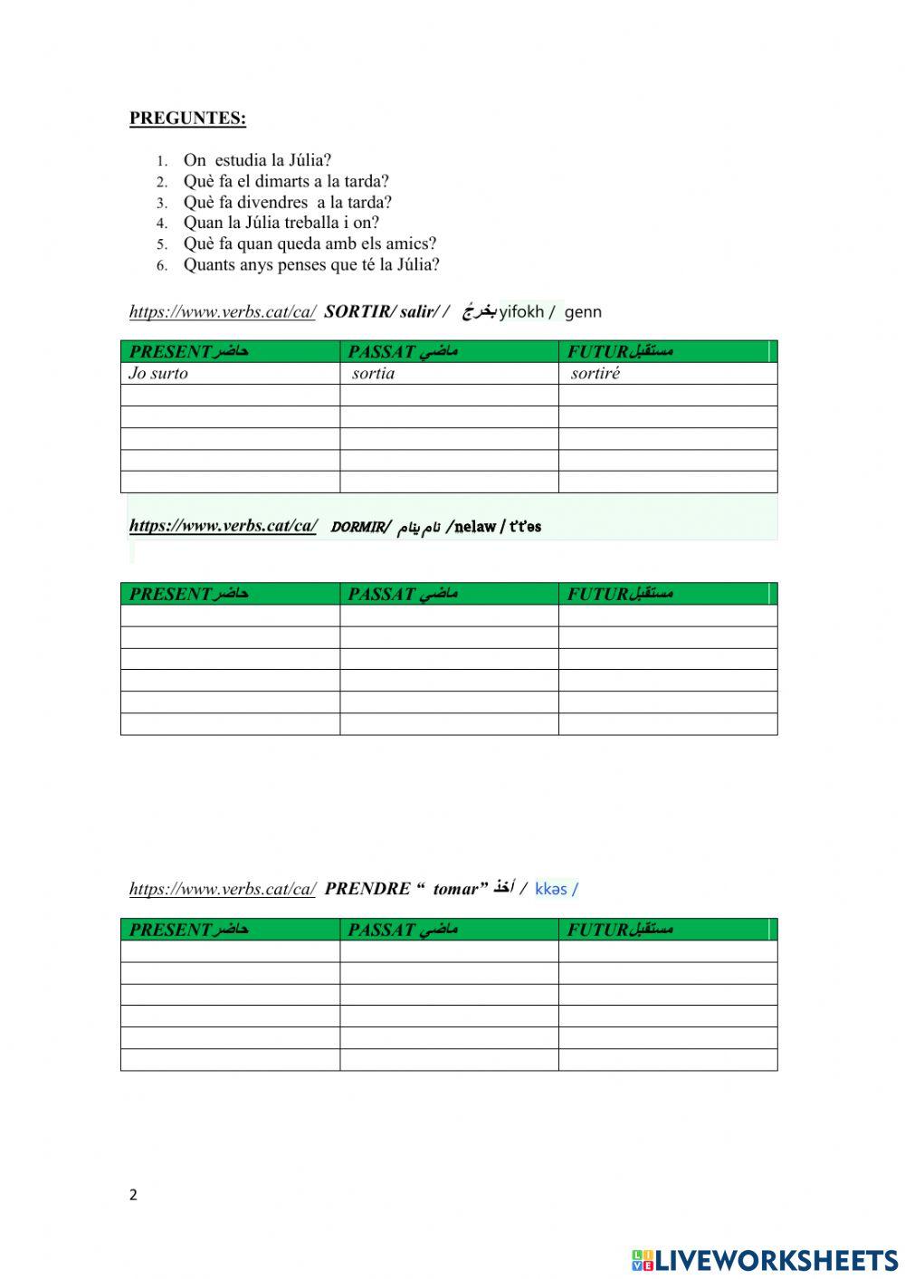 Què fa la Júlia cada dia?