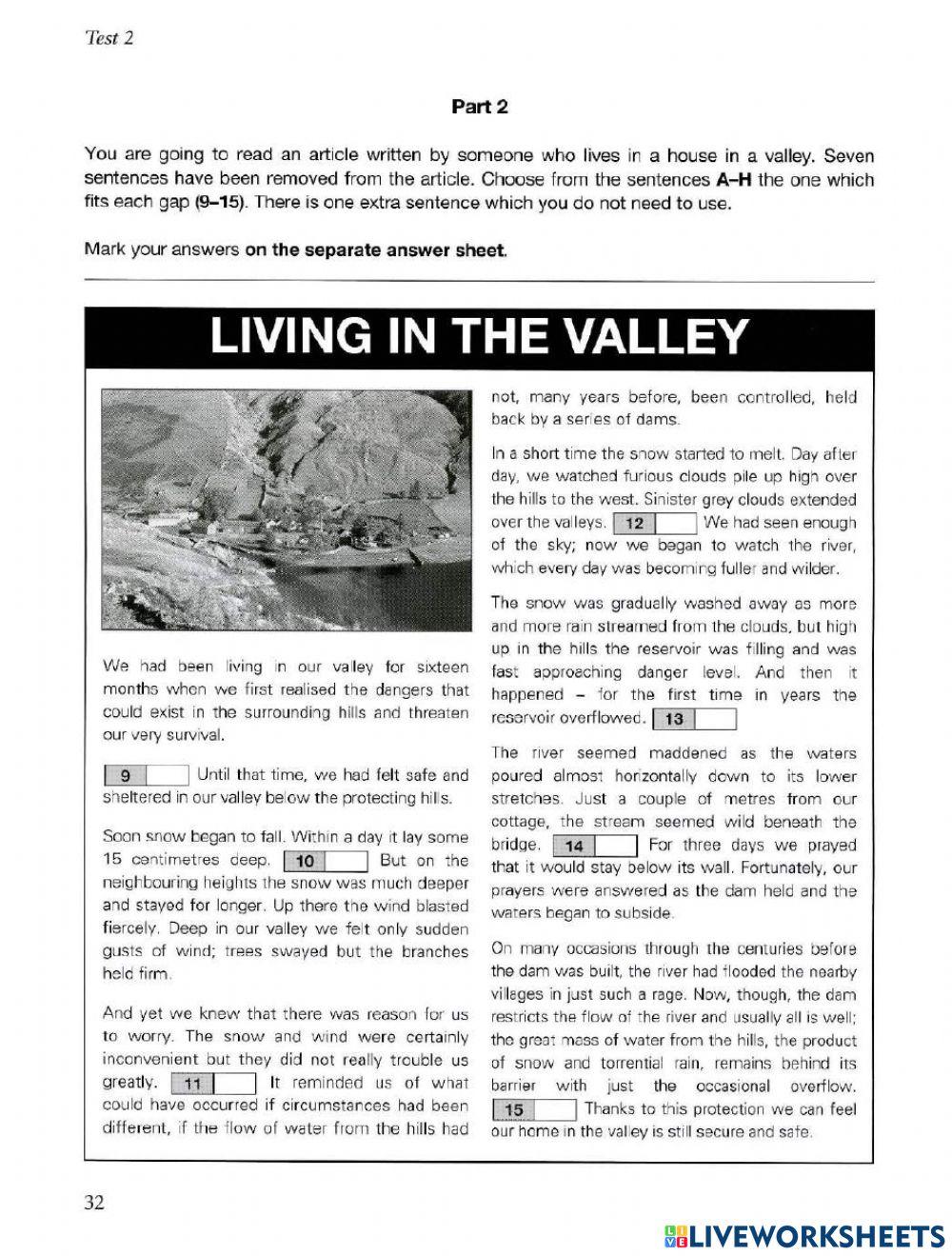 CB PAPERS. FCE 2. TEST 2. READING PART