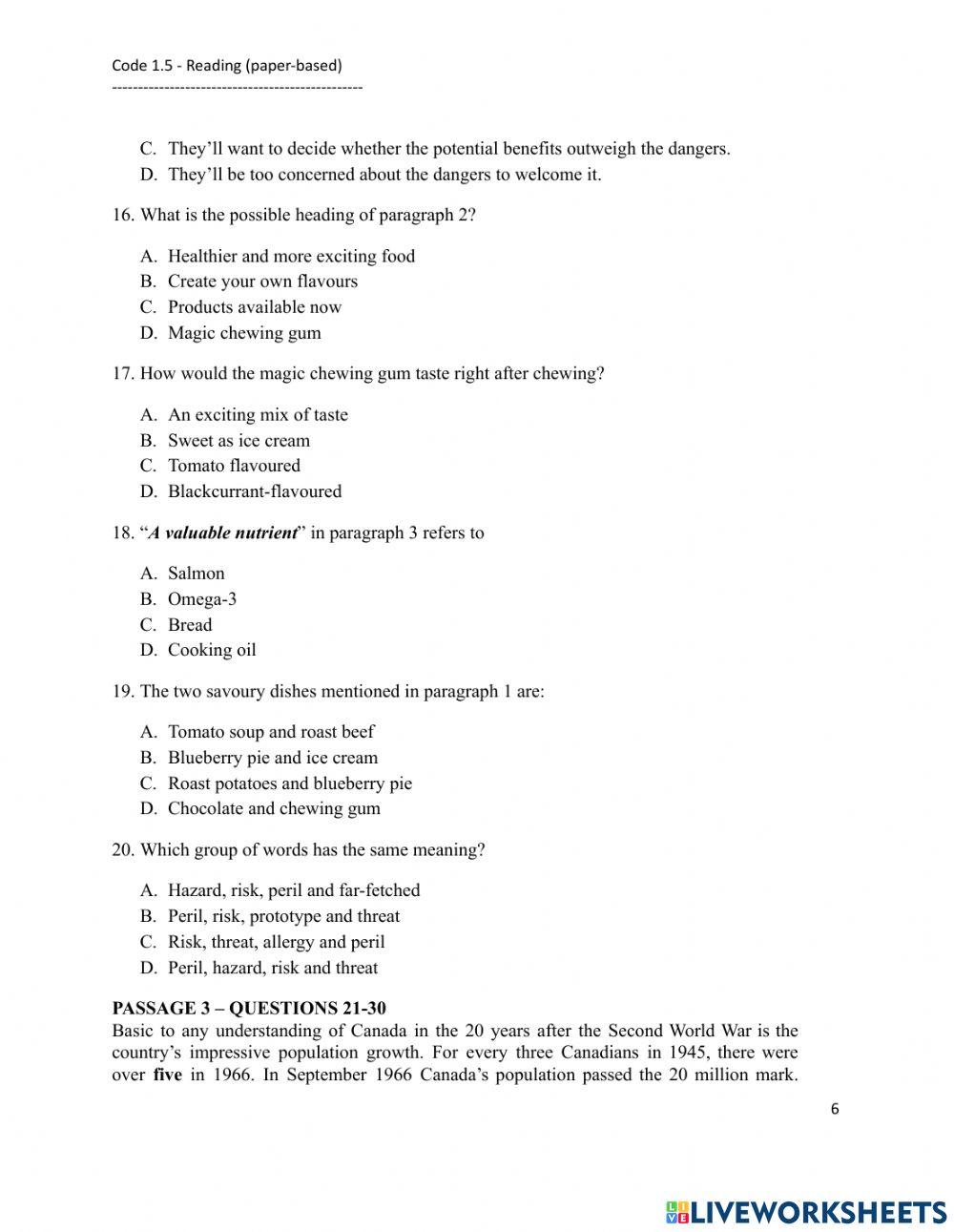 Vstep reading test 5