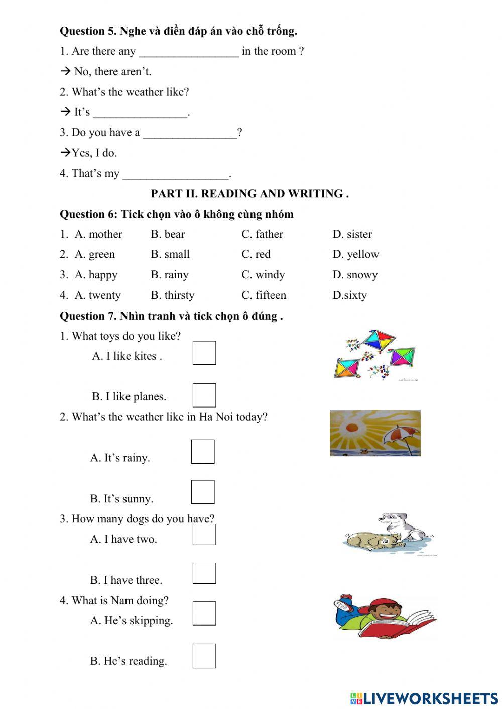 Test second semester 3rd