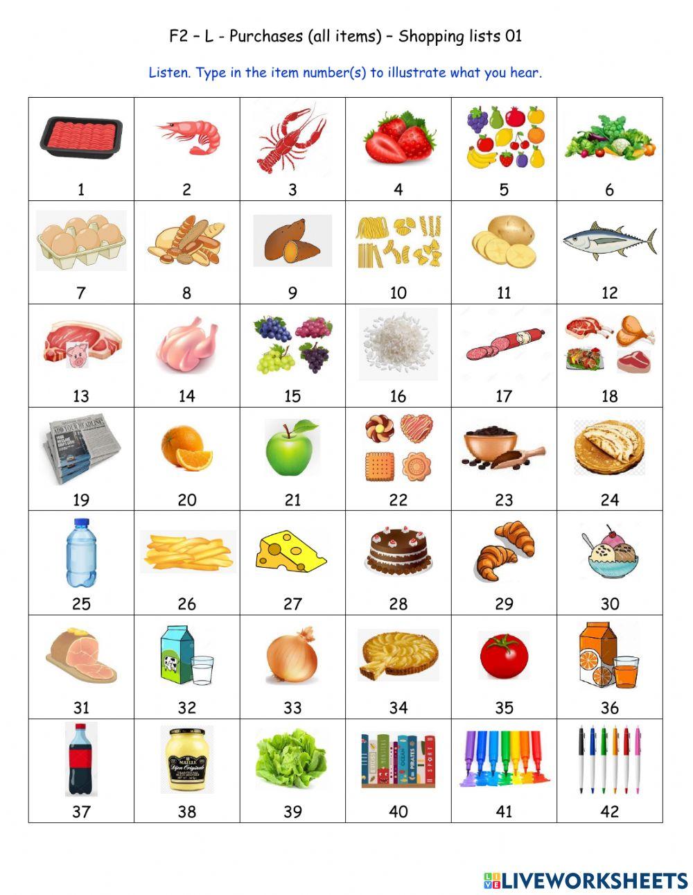 F2 - L - Listes de courses (Complet) 01 F2 - L - Listes de courses (Complet) 01