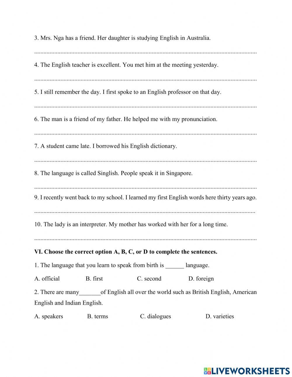 Practice test - UNIT 9 - TEST 1