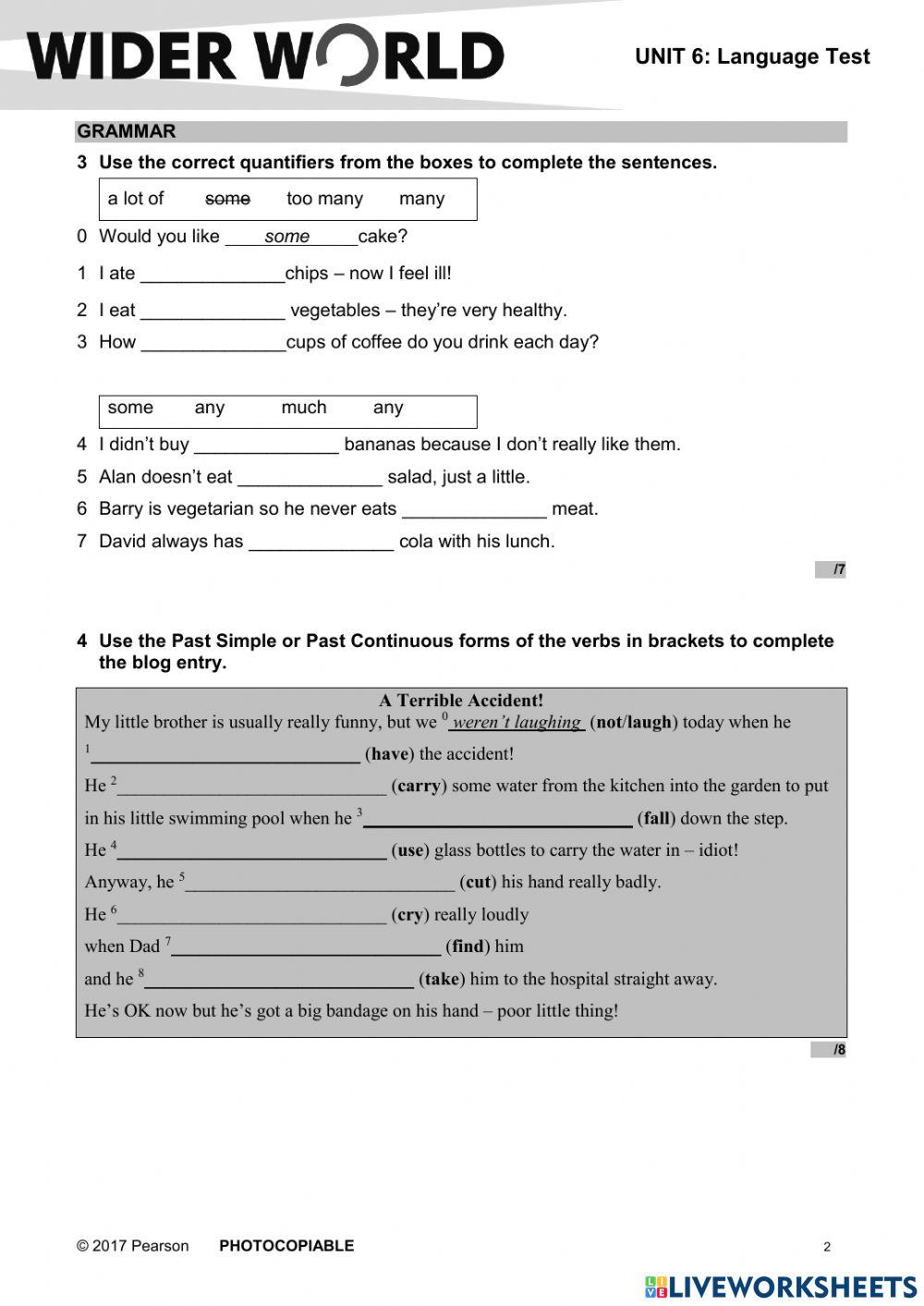 Wider wild sld unit 6 test