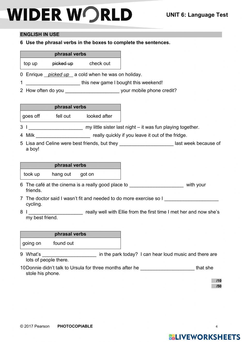 Wider wild sld unit 6 test
