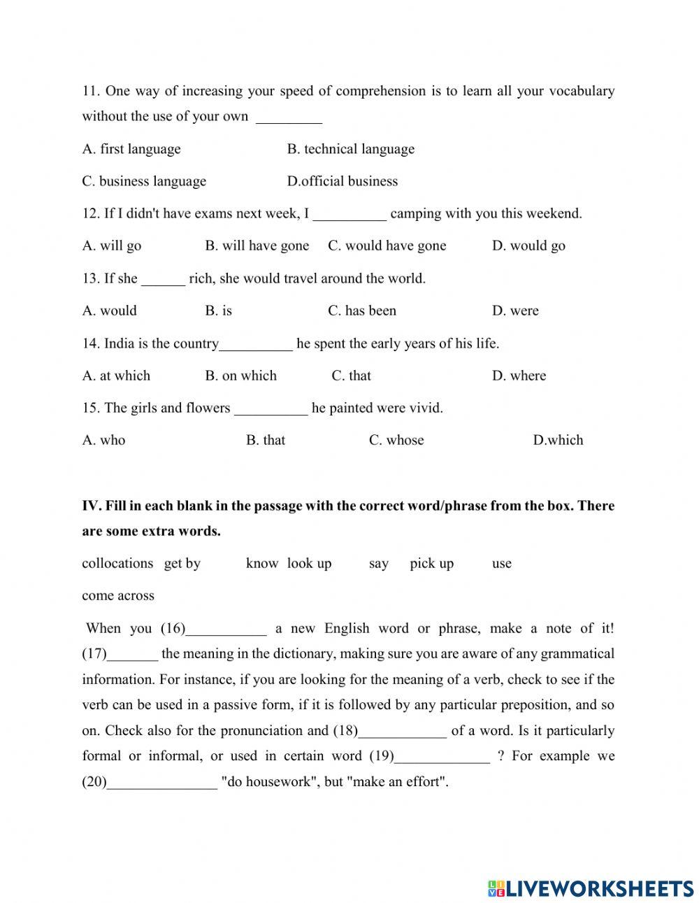 Practice test - UNIT 9 - TEST 2