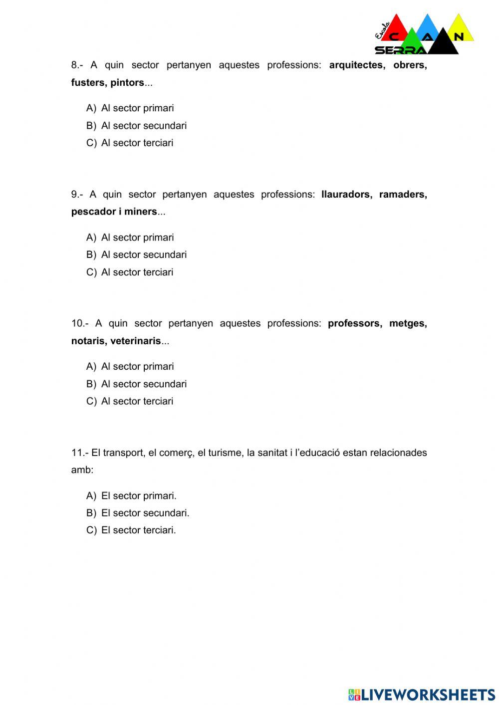 Els sectors de producció