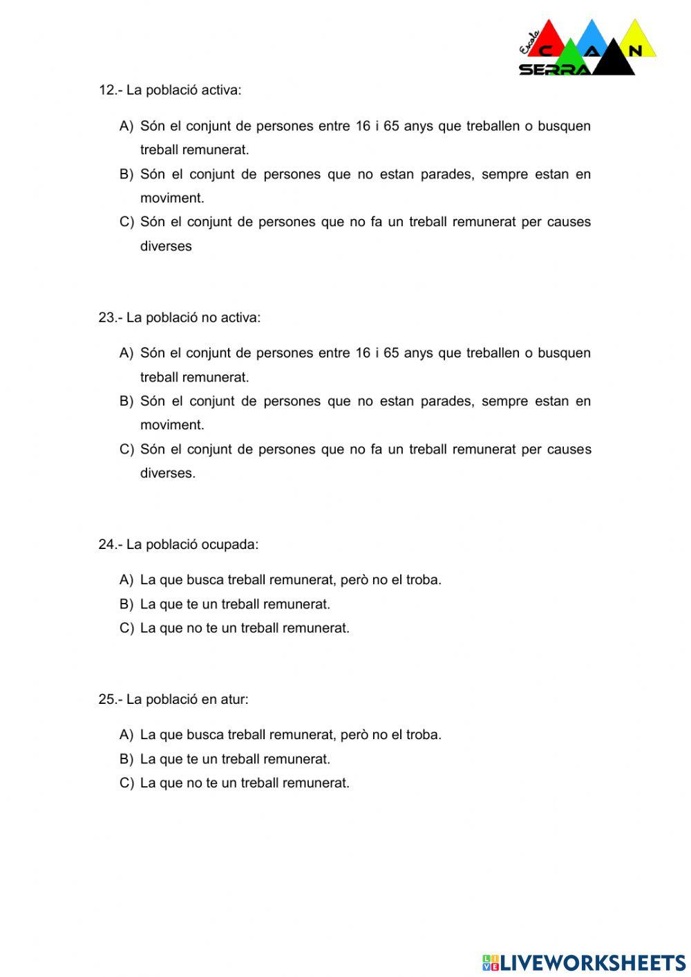 Els sectors de producció