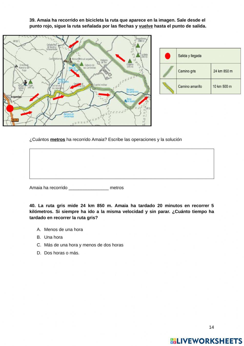 Ejercicios de medida