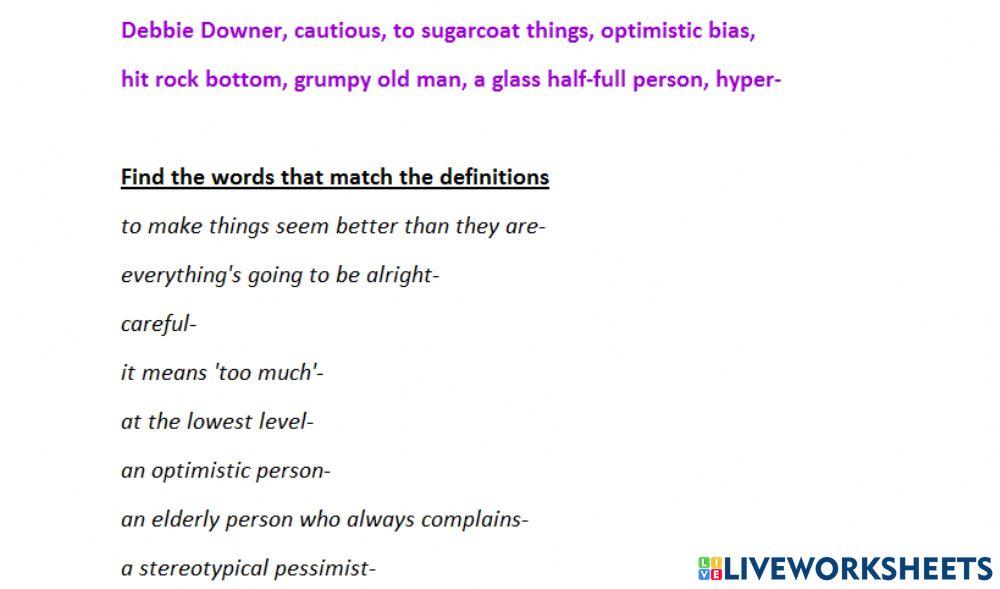 A pessimist or an optimist 6-minute English