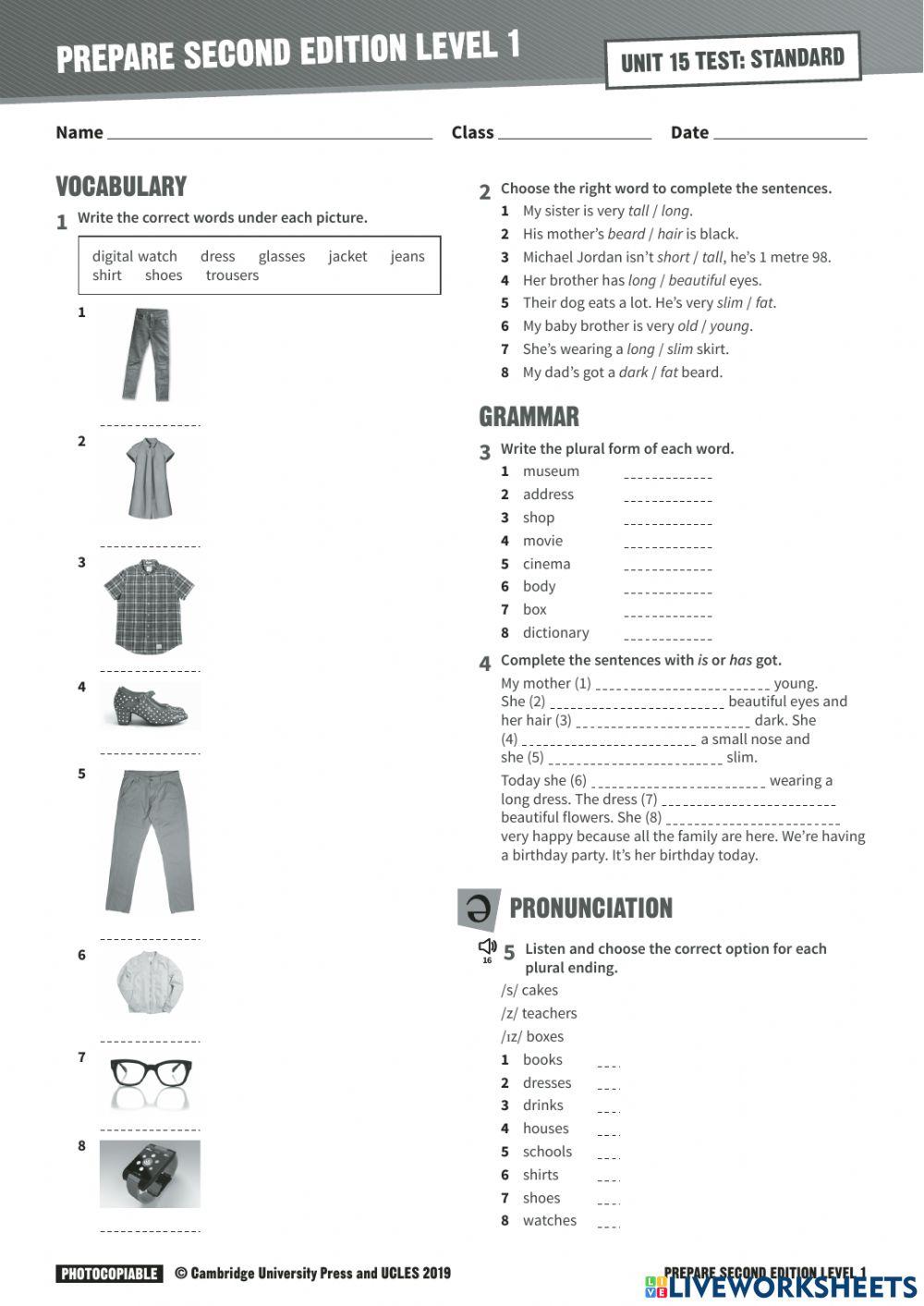 Unit 15. Test A. Prepare 5. Ukrainian edition