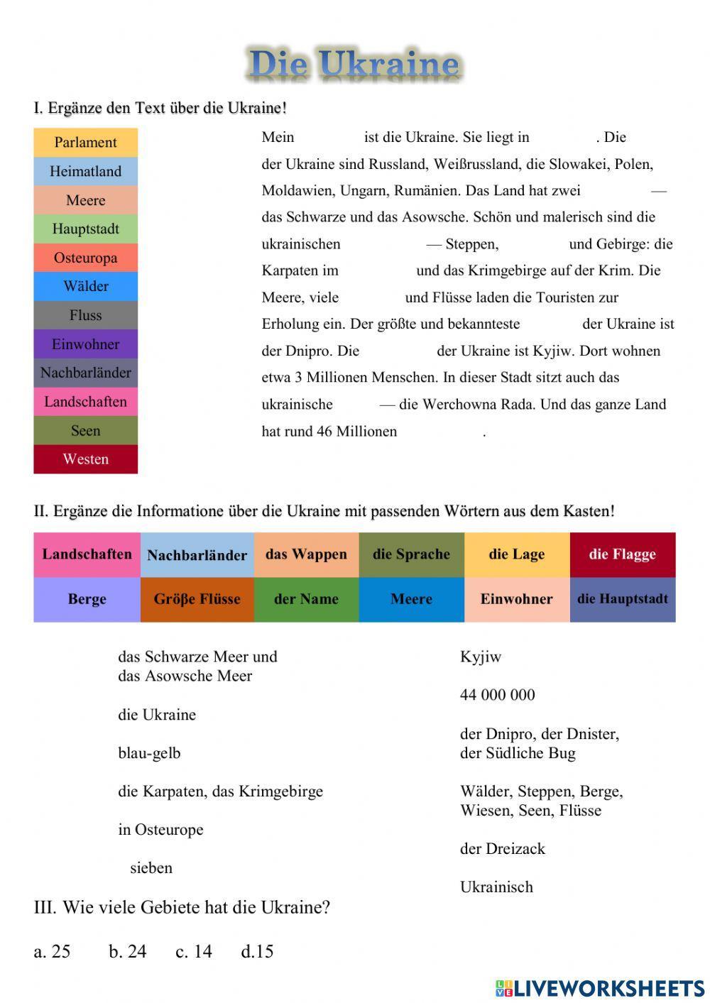 Mein Heimatland ist die Ukraine