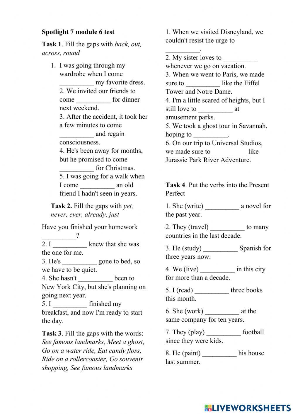 Spotlight 7 module 6 test