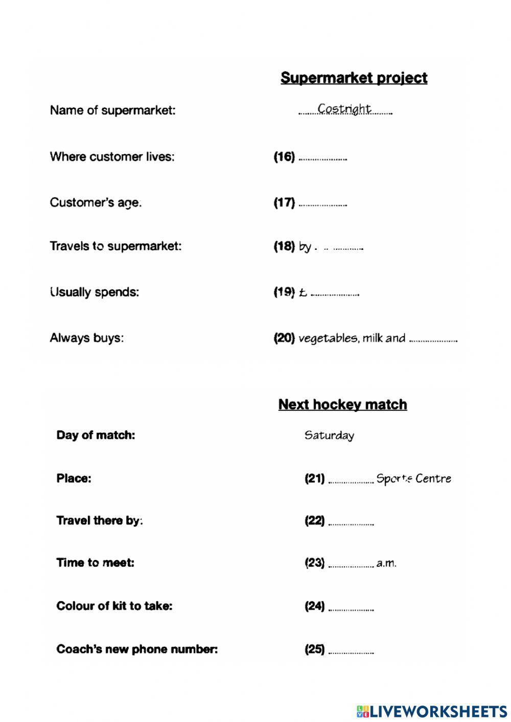 KET listening part 5