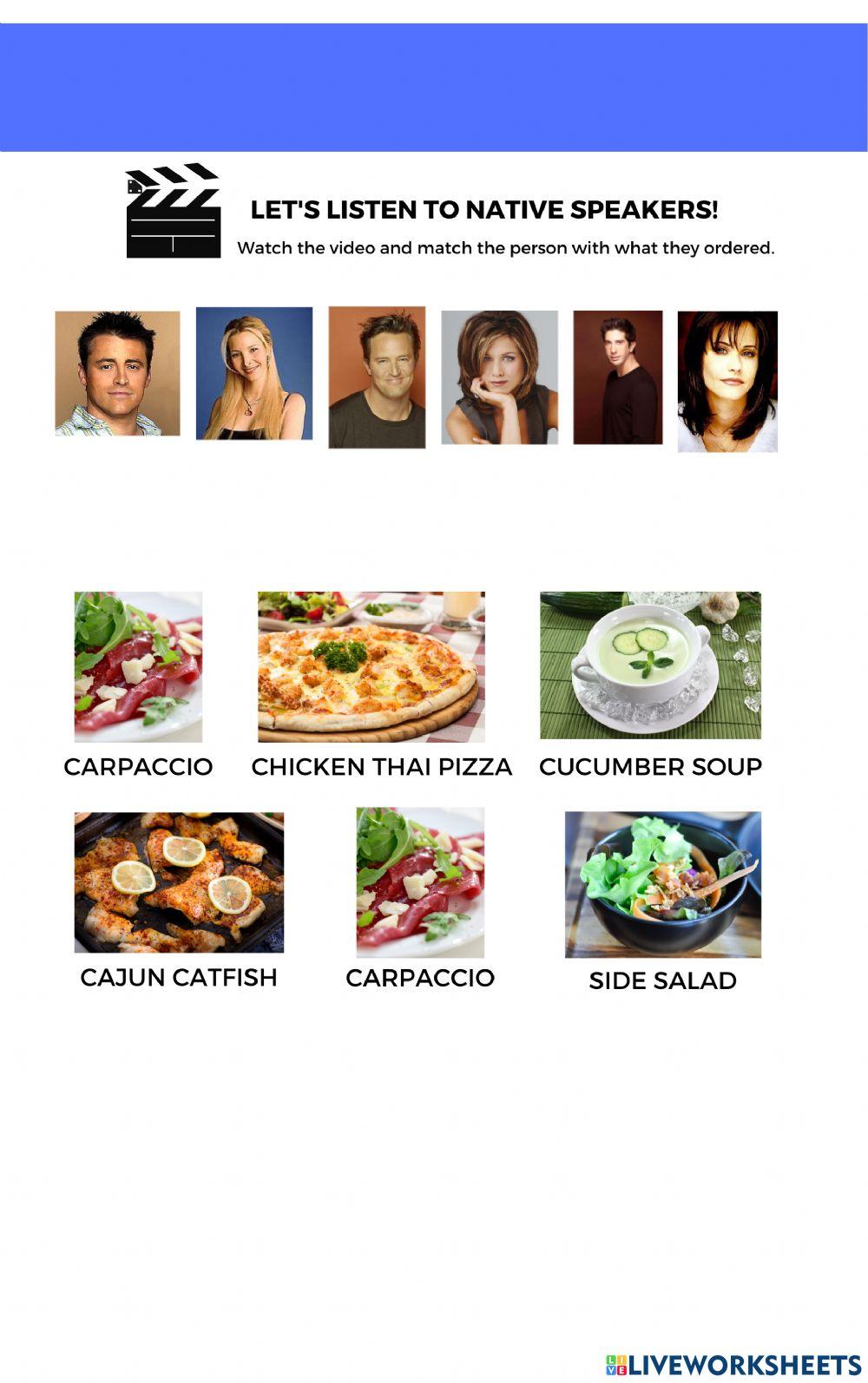 Ordering at a restaurant