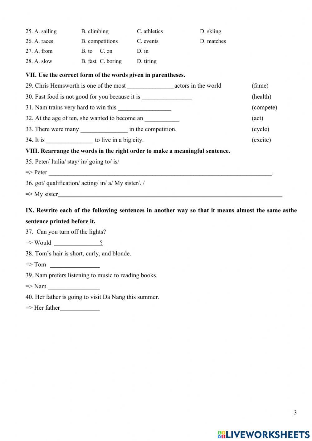 Final test 3 - Friends plus 6