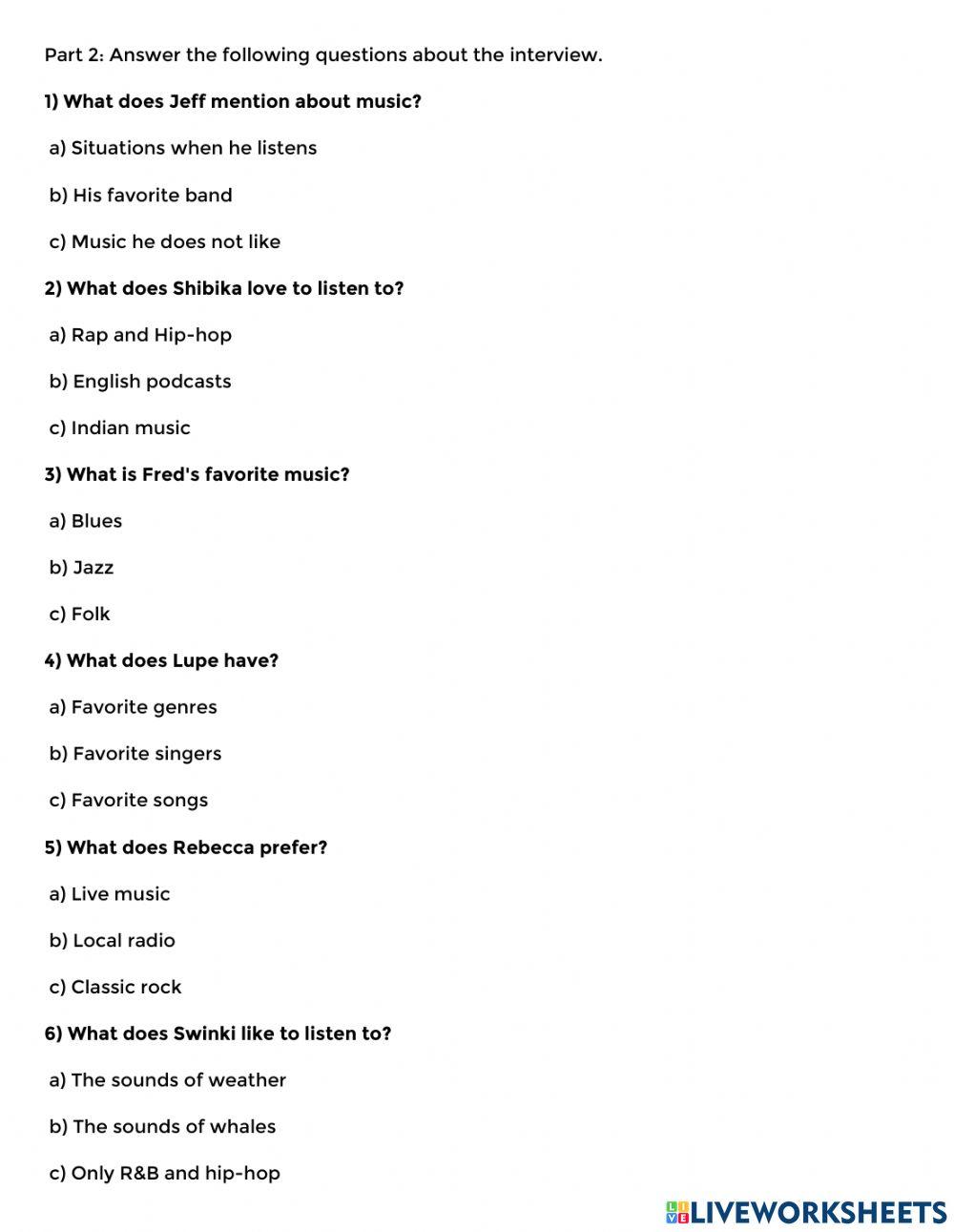 Listening test - Level 8