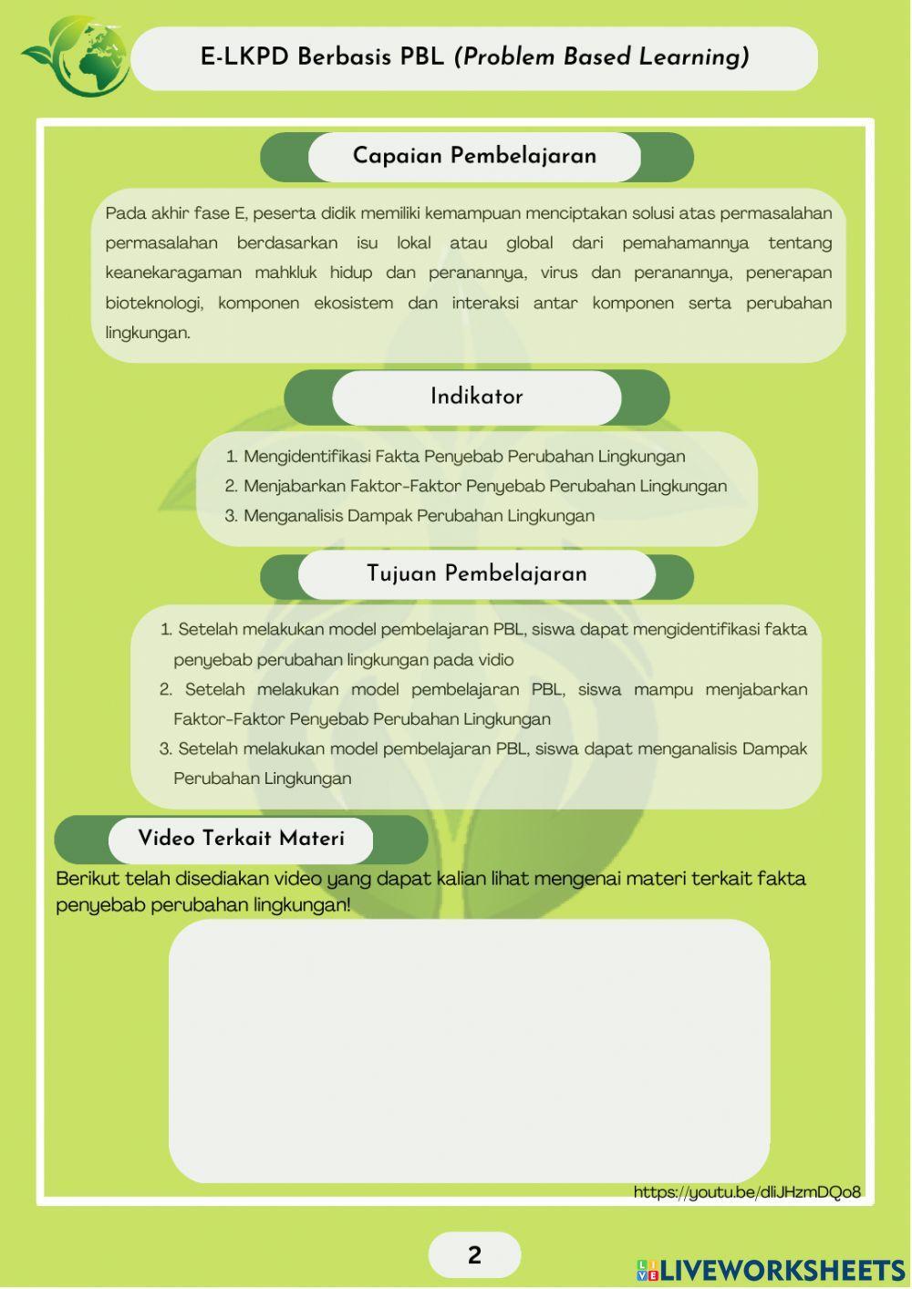 Lkpd pbl fakta&faktor penyebab perubahan lingkungan