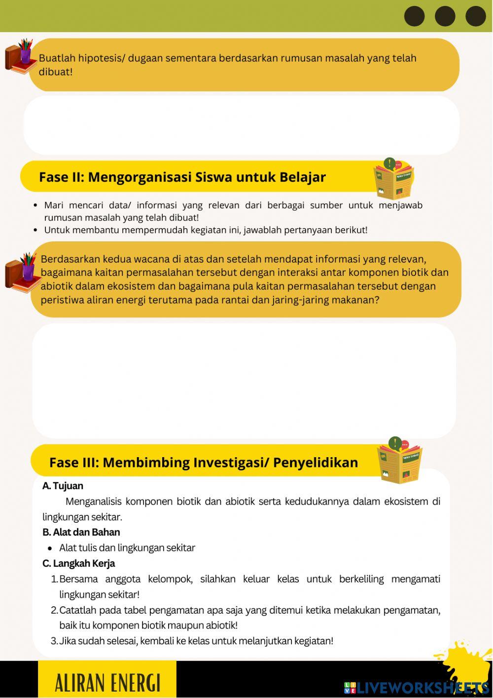 E-LKPD Aliran Energi Berbasis Masalah