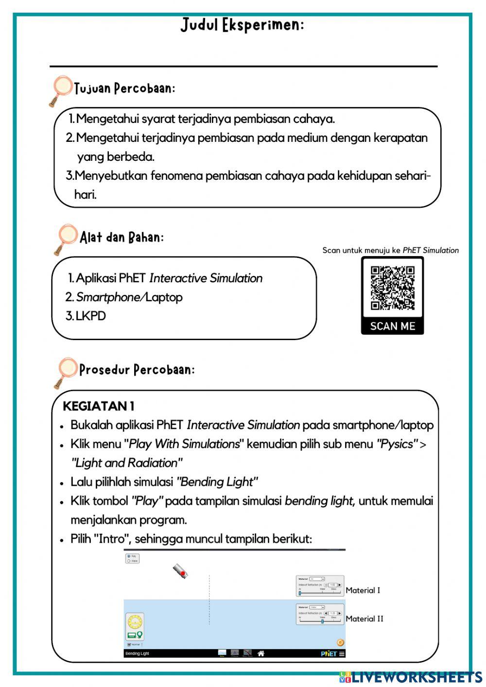 LKPD Pembiasan Gelombang Cahaya