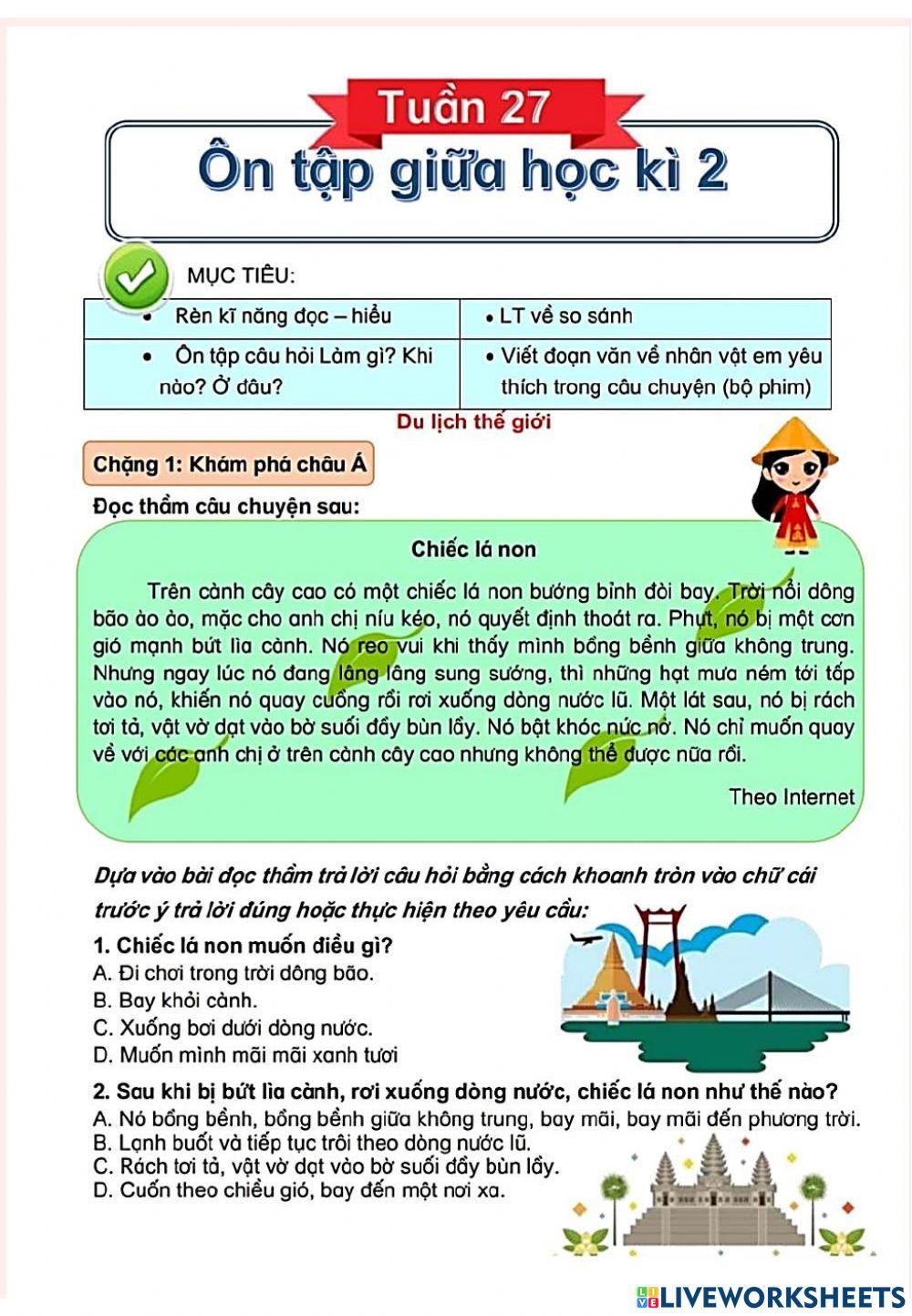 Toán - TV 3: Ôn tập kì 2