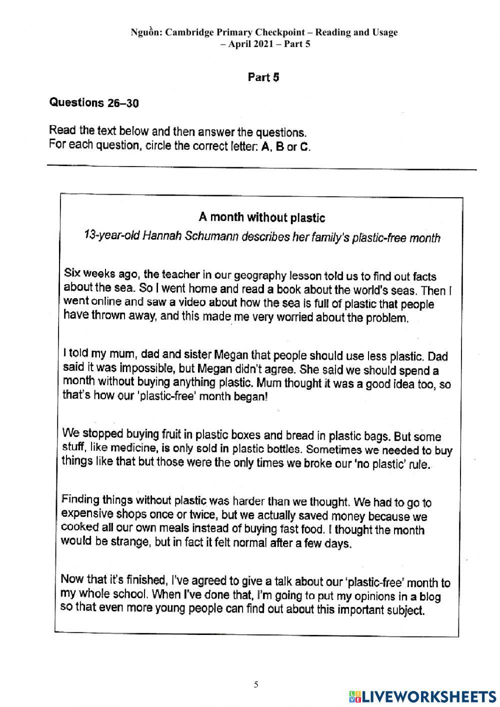 Foreign Teacher-S6-WEEK 31-U8-VOCAB REVISION