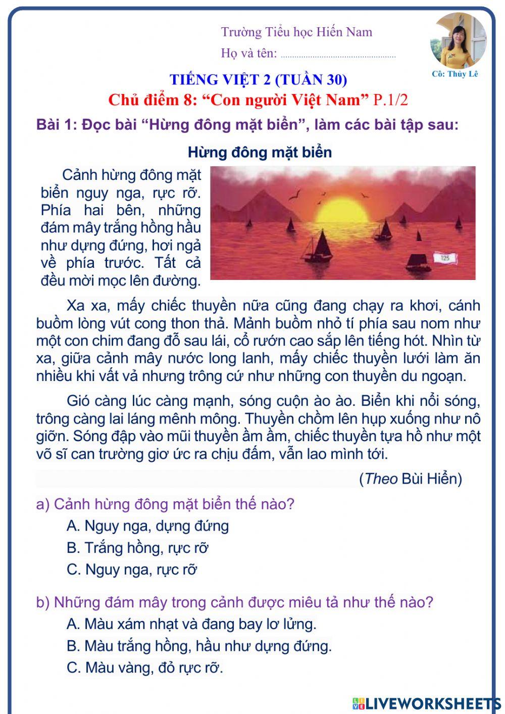 Tiếng Việt 2 (Tuần 30)