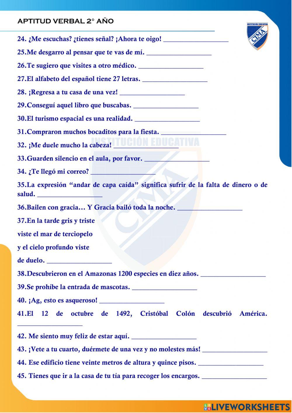 Funciones del lenguaje - ejercicios