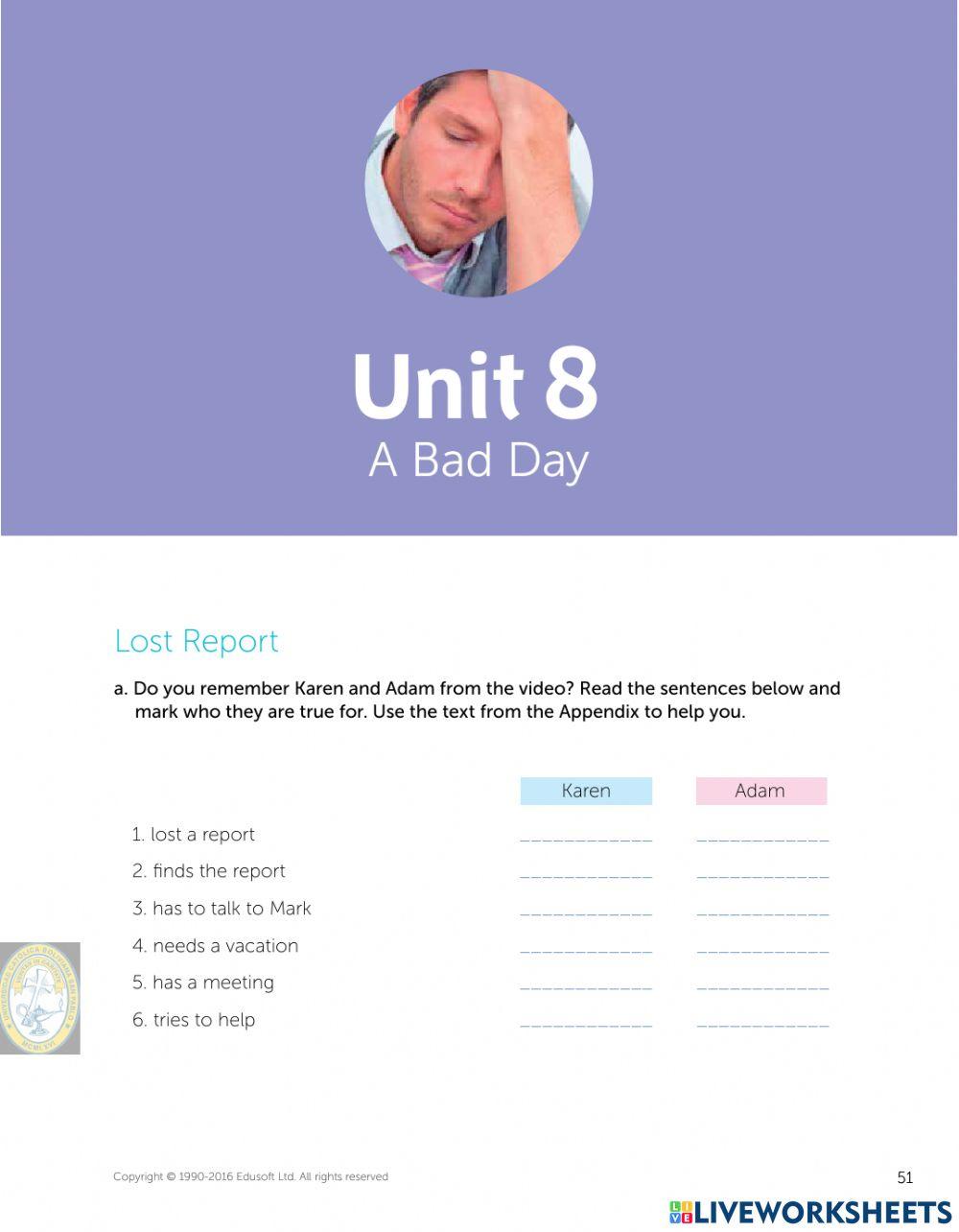 WORKBOOK BASIC 2 UNIT 7 PG. 51-53