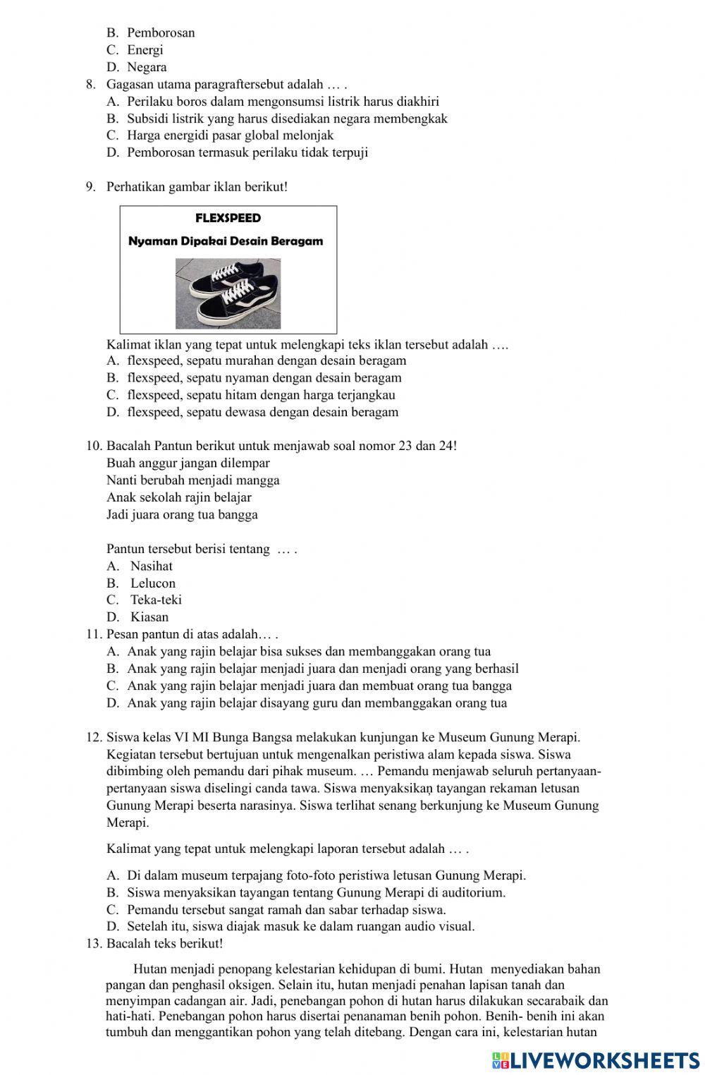 Soal bahasa indonesia