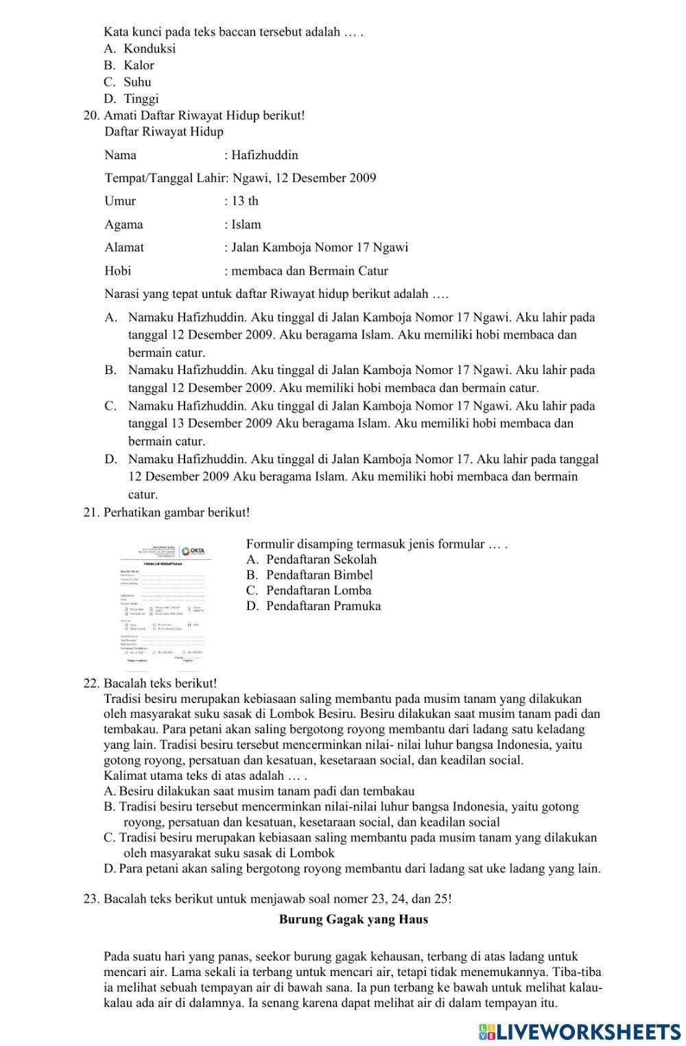 Soal bahasa indonesia