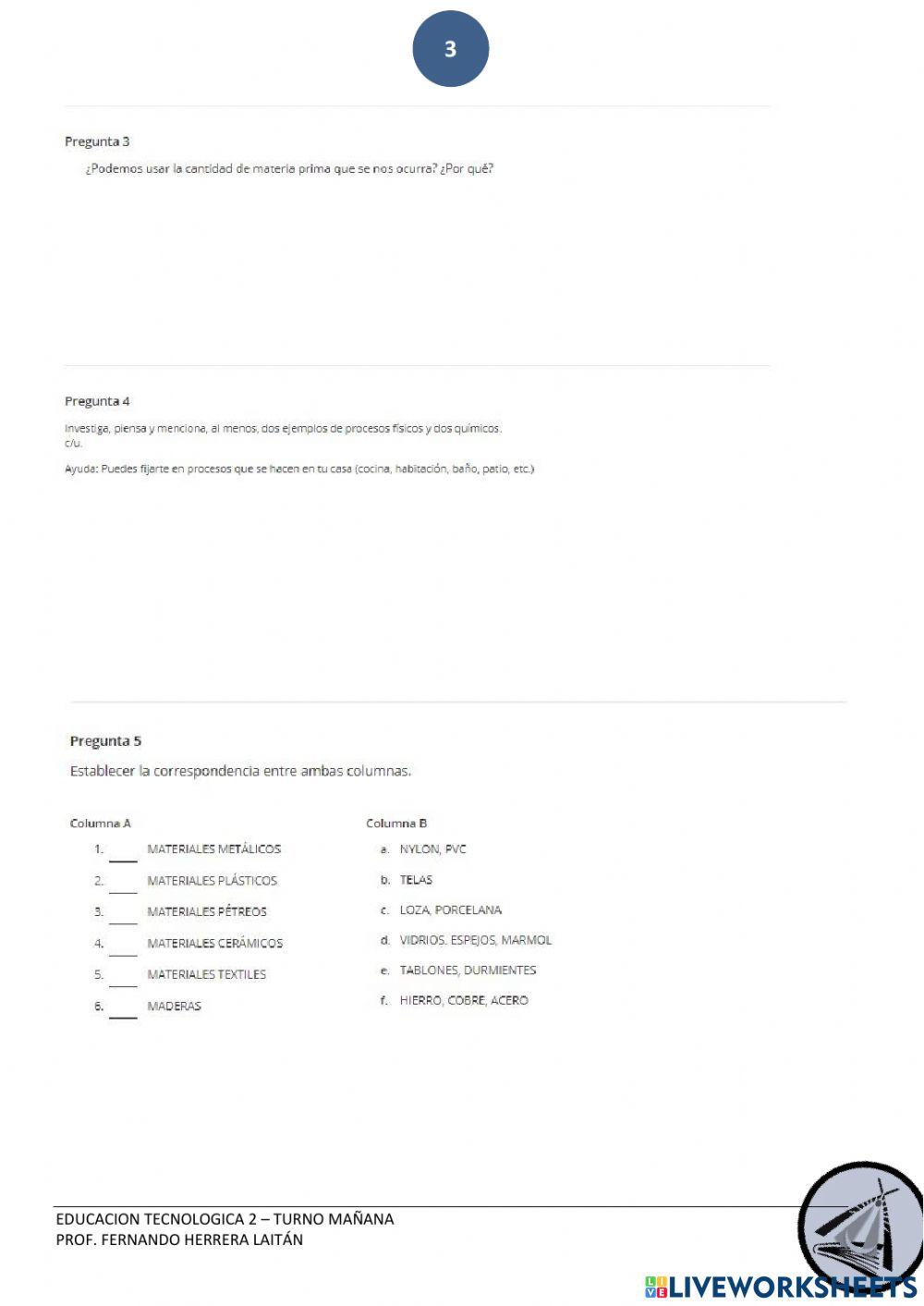 Materia Prima y Materiales