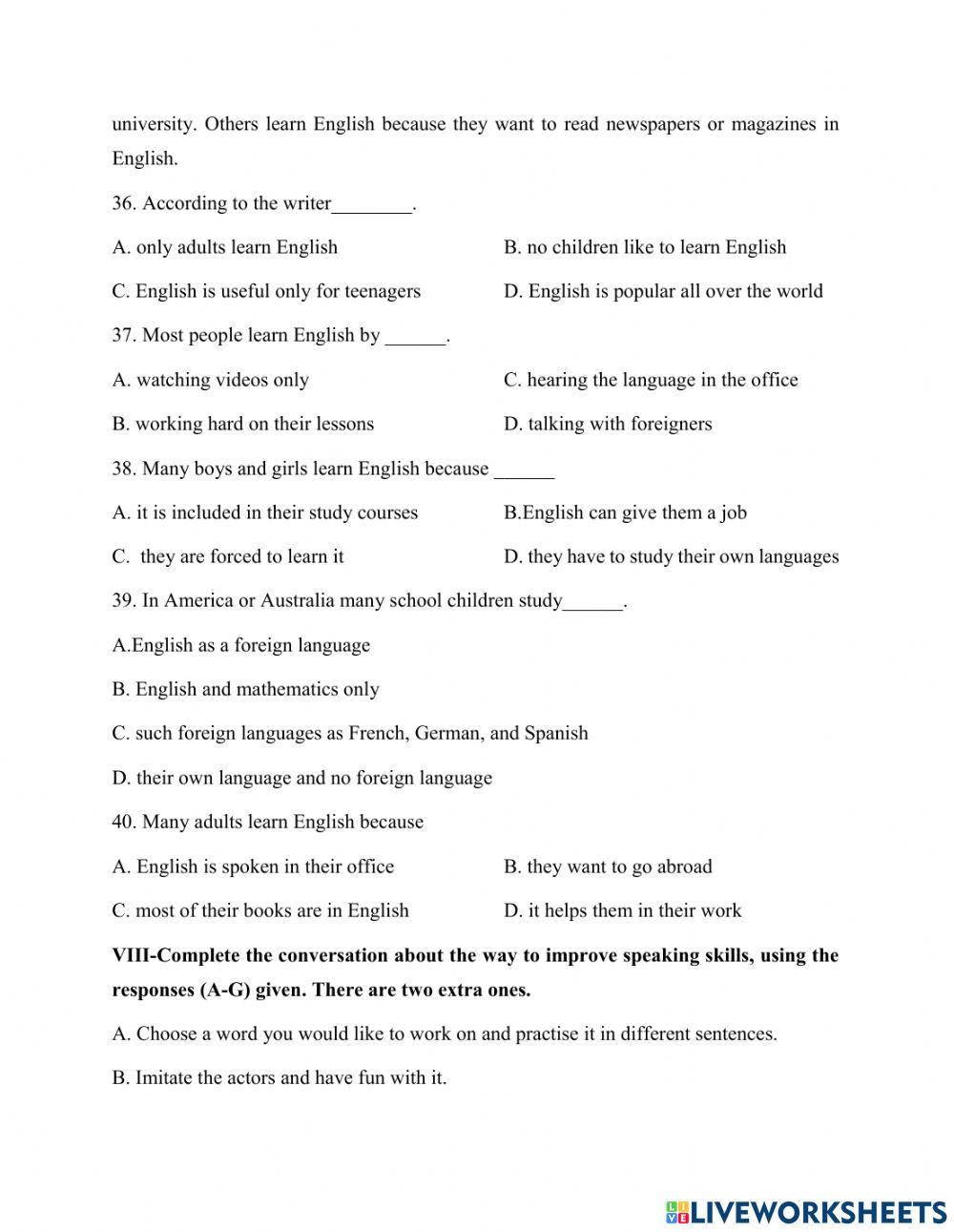 Practice test - Unit 9 - Test 3