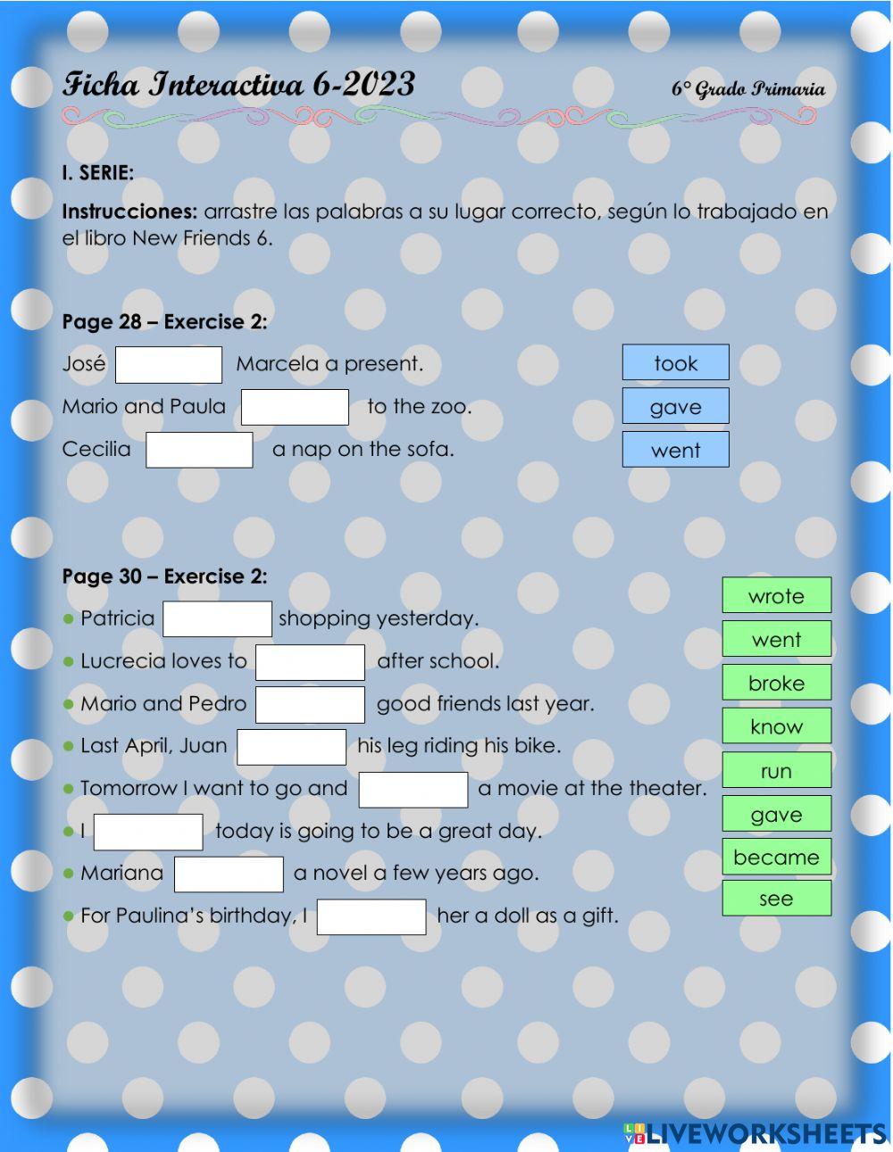 Learning about time 3. 6°-Ficha6-2023