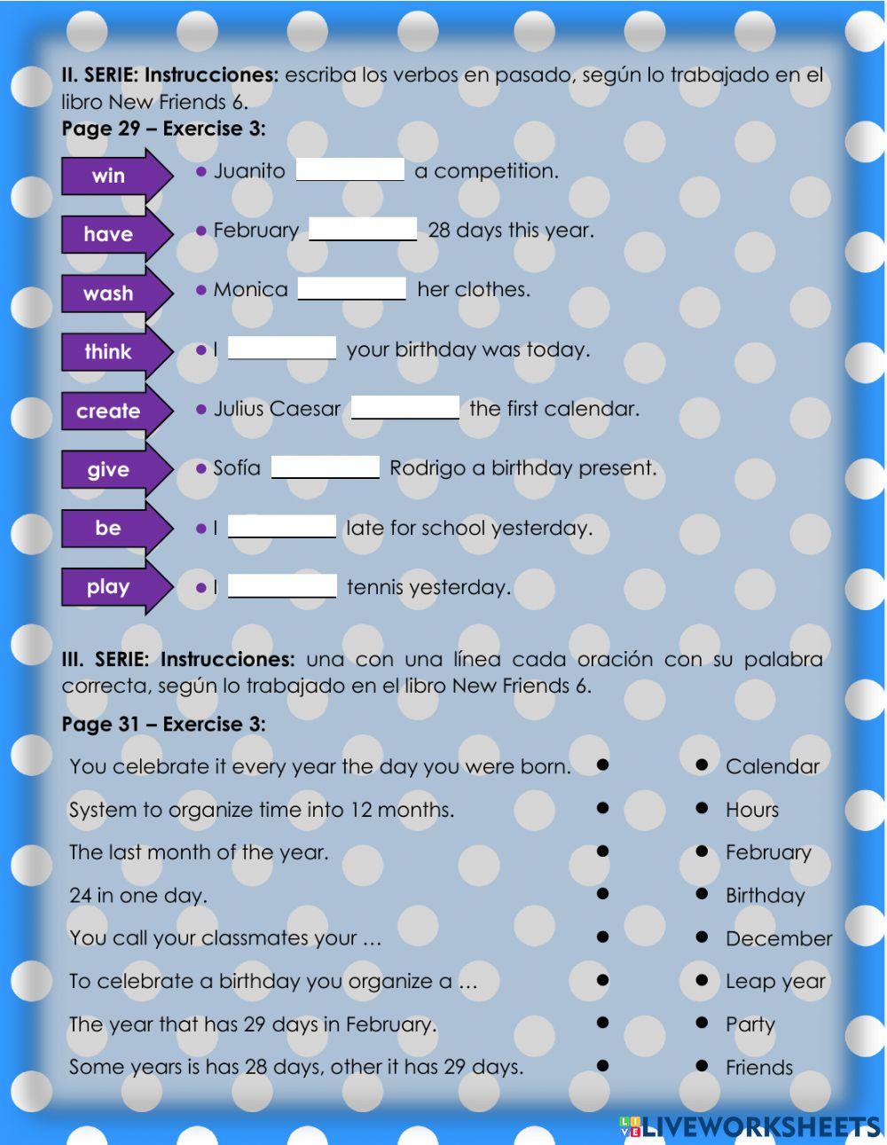 Learning about time 3. 6°-Ficha6-2023